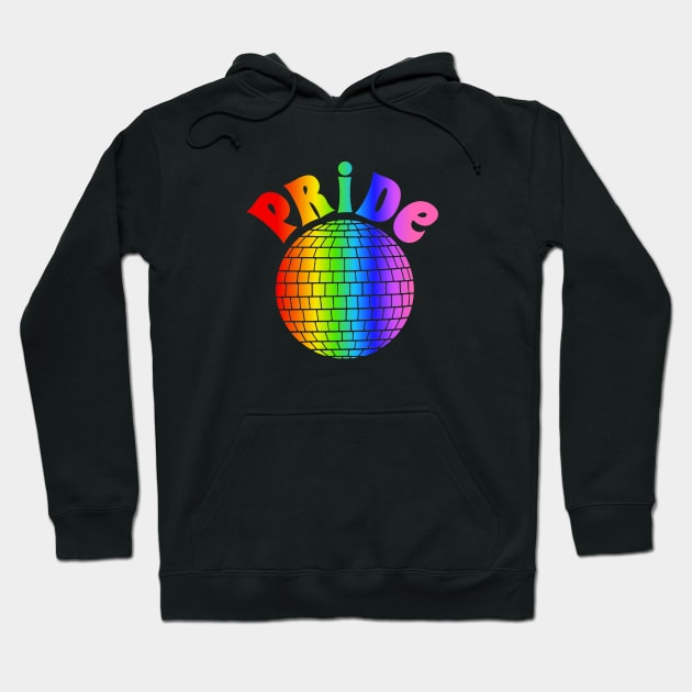 Gay Pride Rainbow Disco Ball Hoodie by Yule